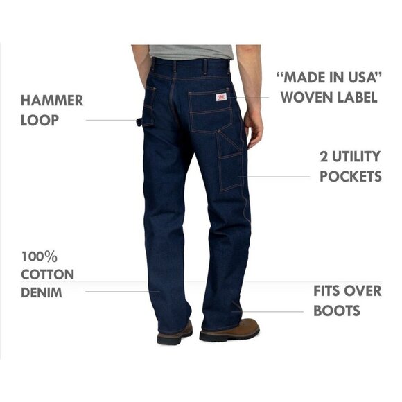 Round House Jeans 36 x 34 Actual 36 x 34 Rugged Heavyweight Dark Blue Work USA